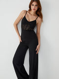 Cami Jumpsuit with Corset and Mesh