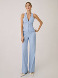 Cotton & Linen Cardigan with Straight-Leg Pants