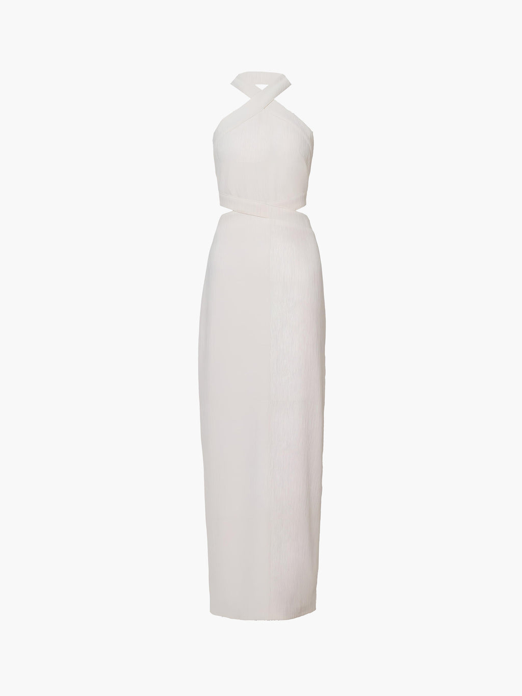 Crisscross-Cut Halter Split Knit Maxi Dress
